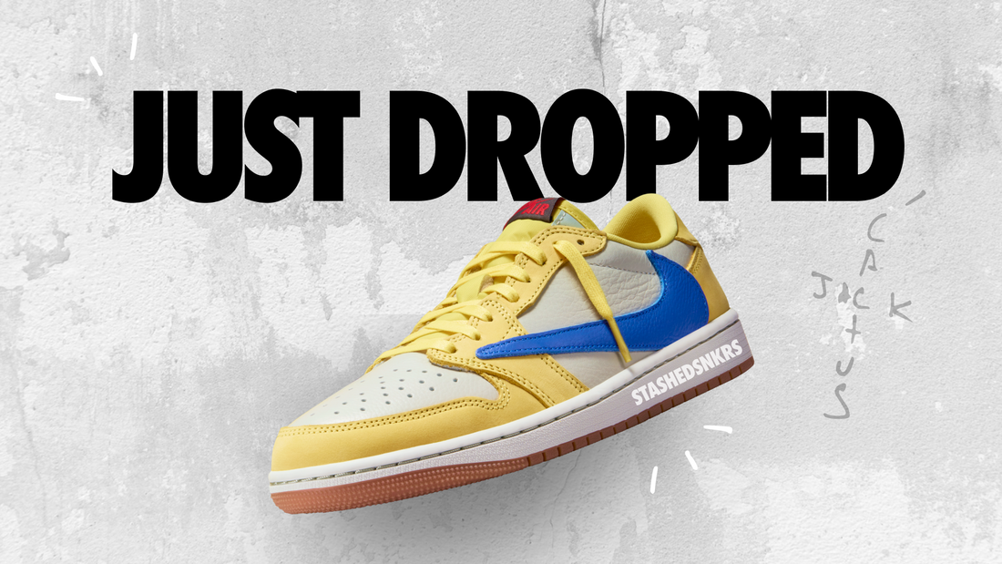 Dropping Early Travis Scott x Air Jordan 1 Low Canary Stashed